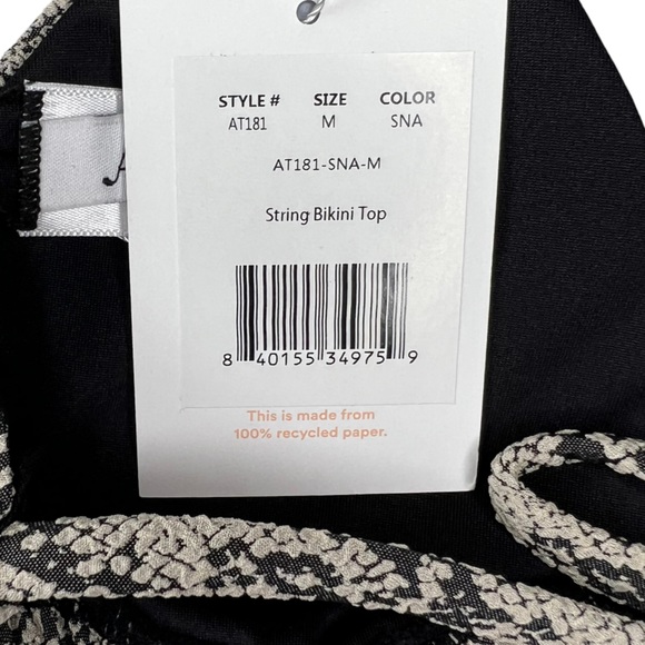 Andie Swim Snake Print String Bikini Top Size Medium - Picture 6 of 11
